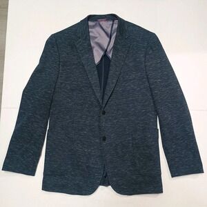 Johnston & Murphy Heather Blue Cotton Stretch Men's Blazer Sport Coat Large